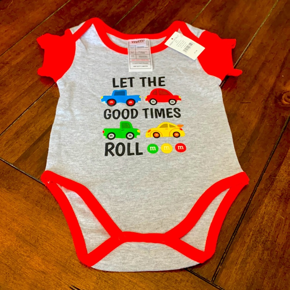 M & M store 1 piece baby boy 6mo. Cars cotton. New with tags.